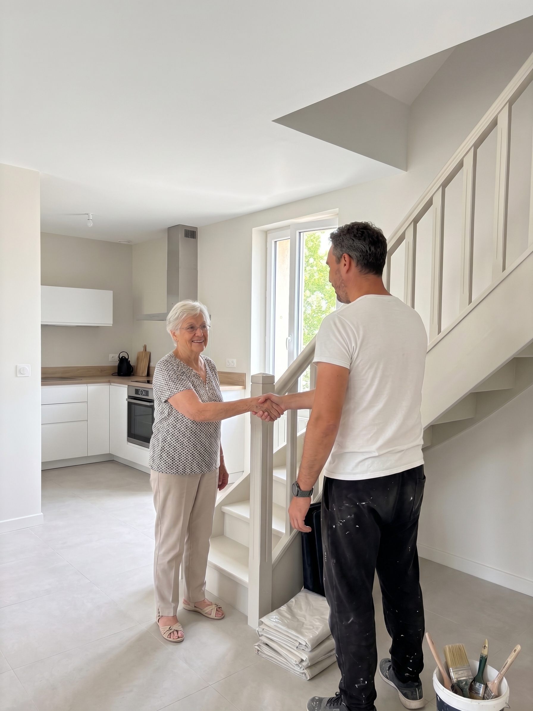 Travaux de peinture intérieure dans une maison familiale à Clapiers