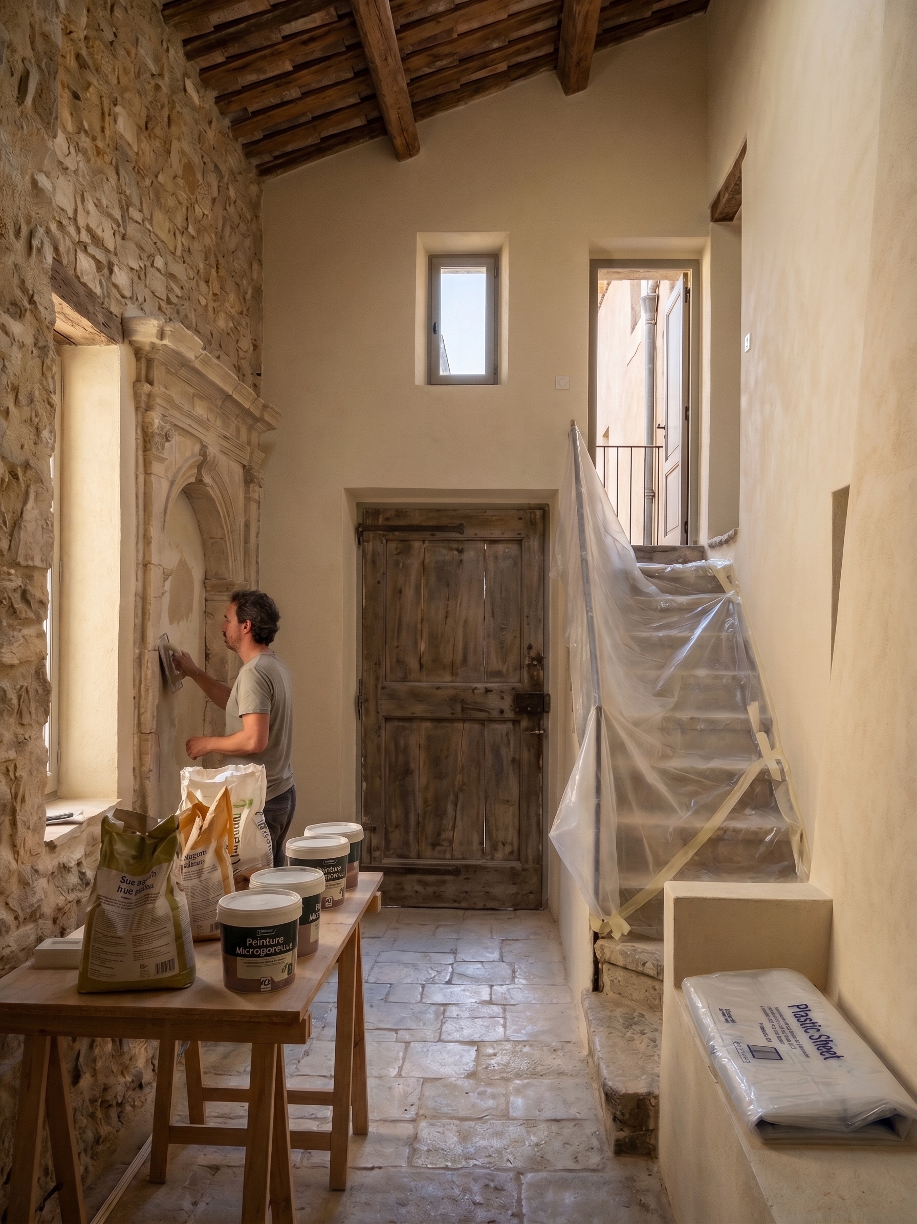 Rénovation intérieure d'une maison du vieux village de Clapiers